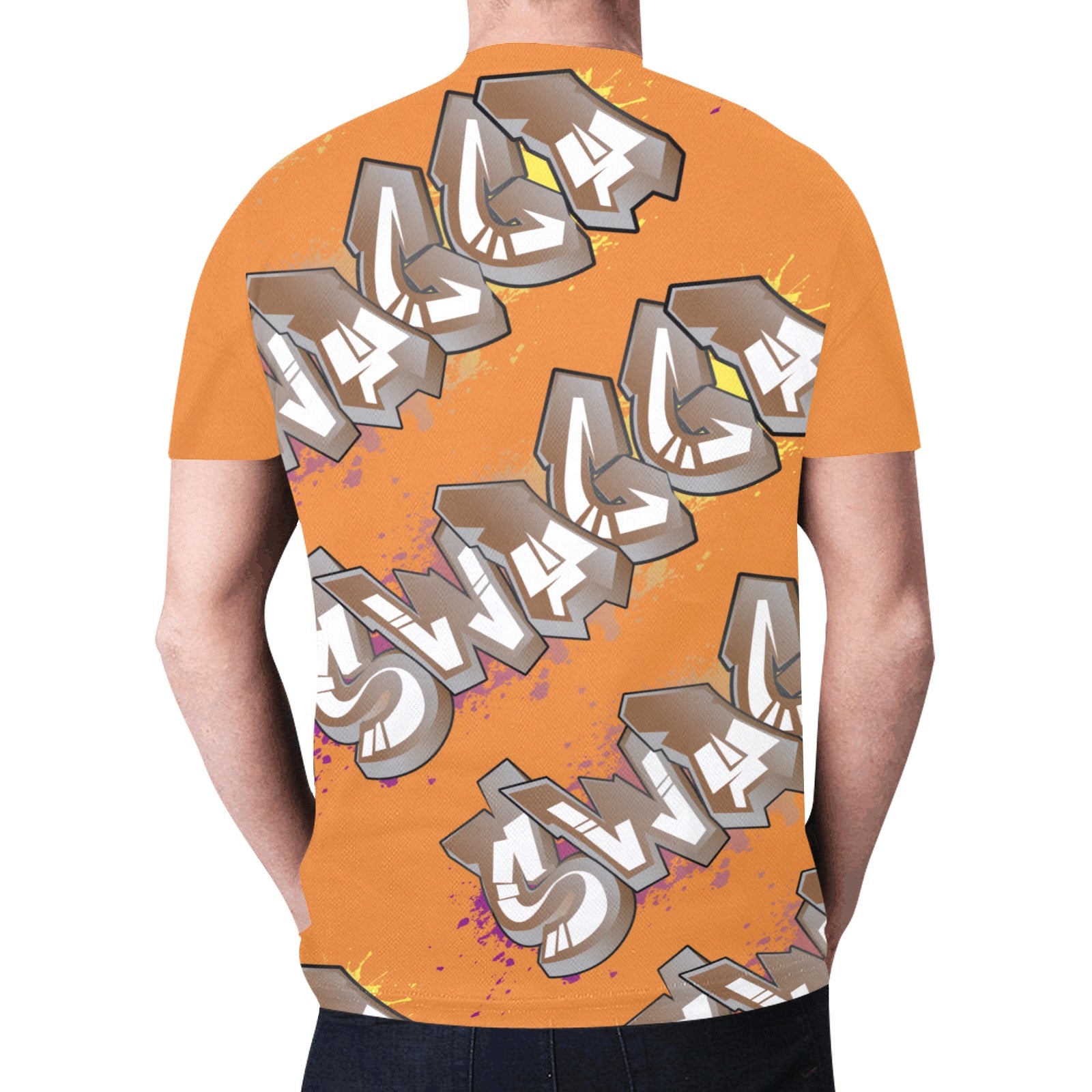 Final SWAGGA LOGO Orange New All Over Print T-shirt for Men (Model T45)