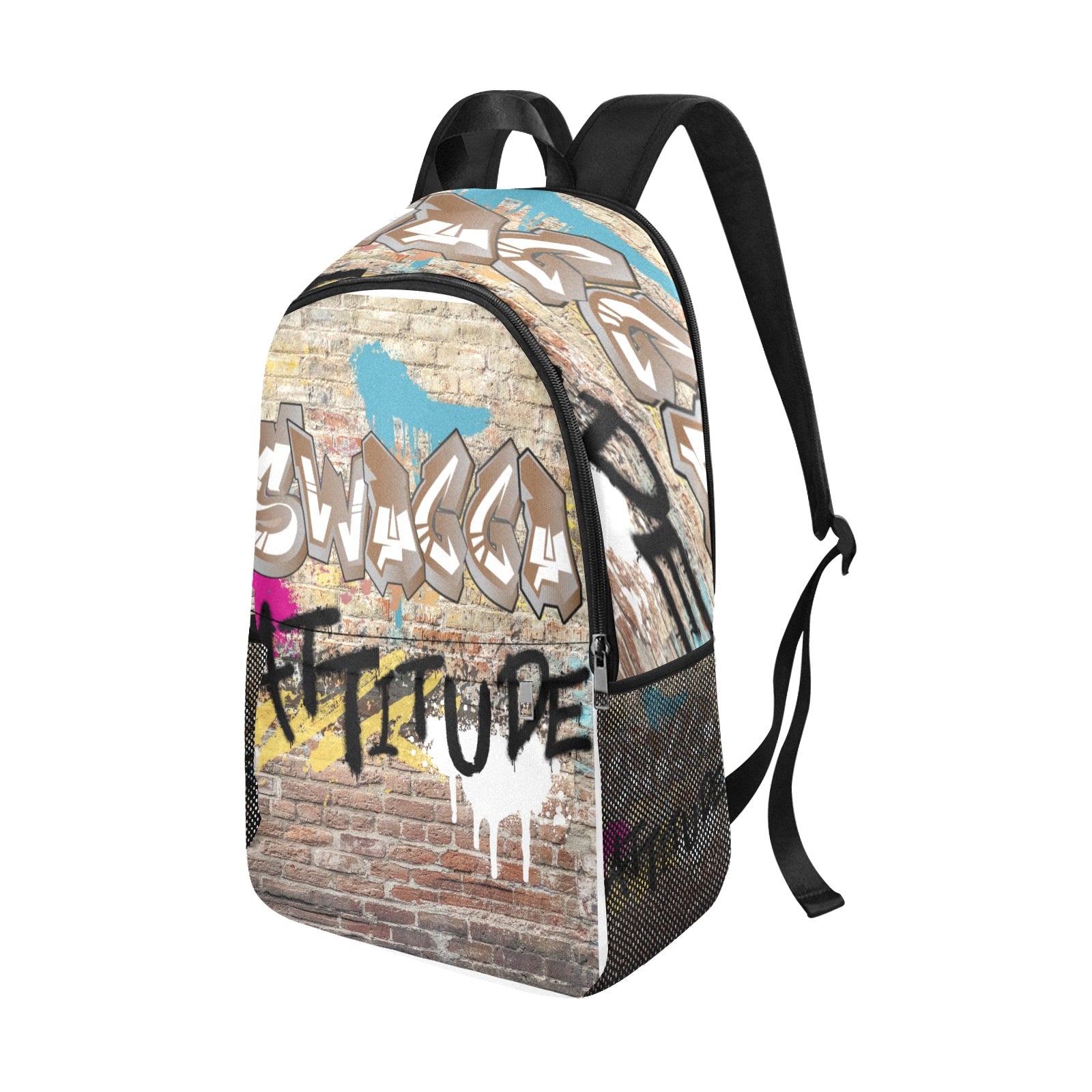 Grafitti SWAGGA Fabric Backpack with Side Mesh Pockets (Model 1659)