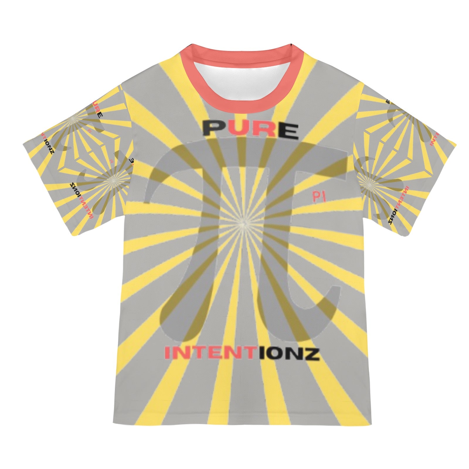UR INTENT Yellow/Gray New All Over Print T-shirt for Women (Model T45)