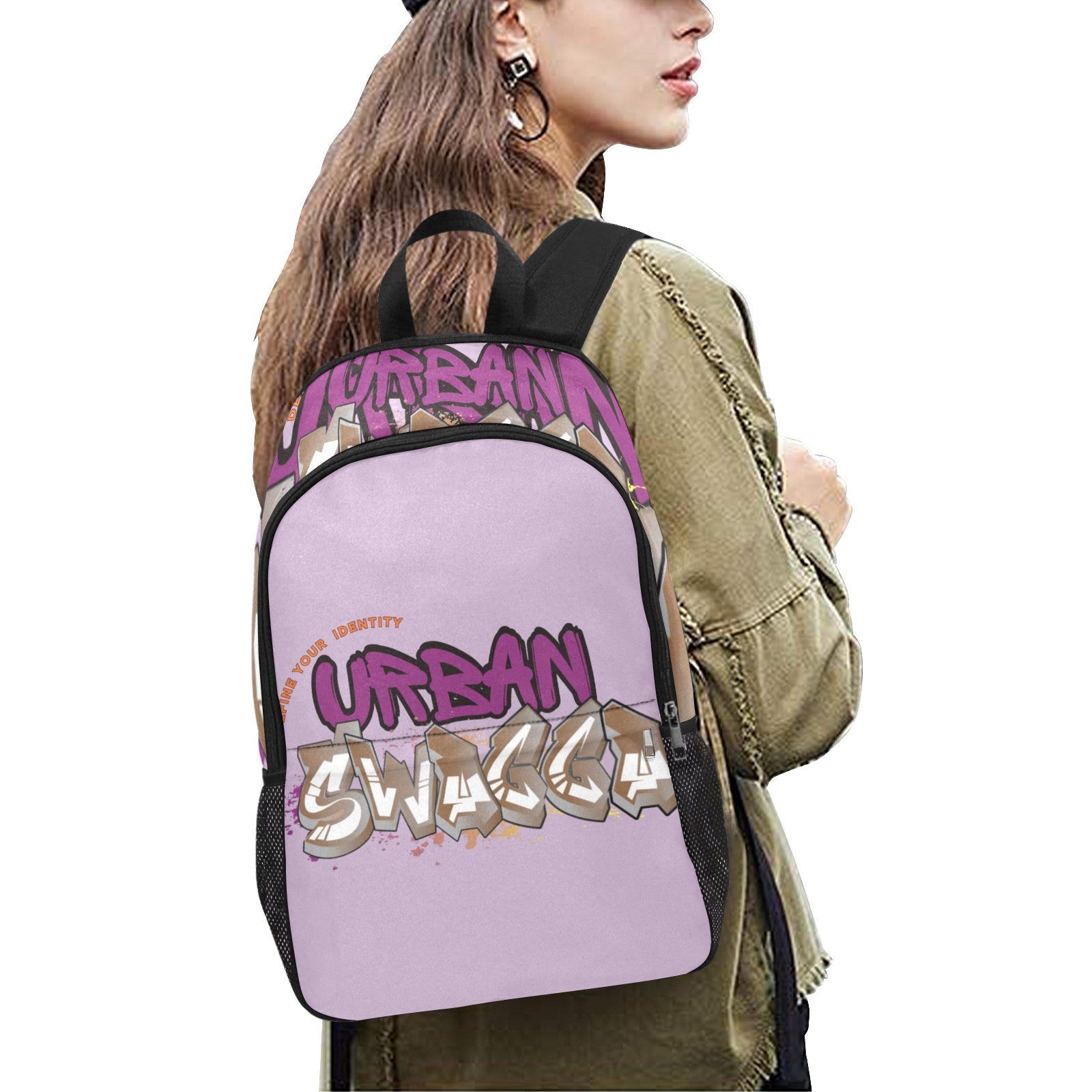 Urban SWAGGA U Fabric Backpack with Side Mesh Pockets (Model 1659)