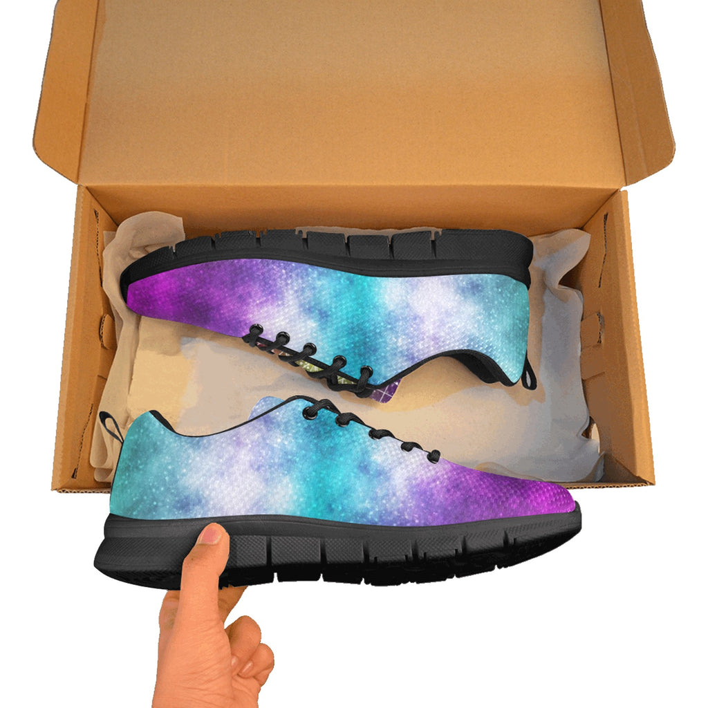 realistic cosmic galaxy.jpg Women's Breathable Running Shoes (Model 055)