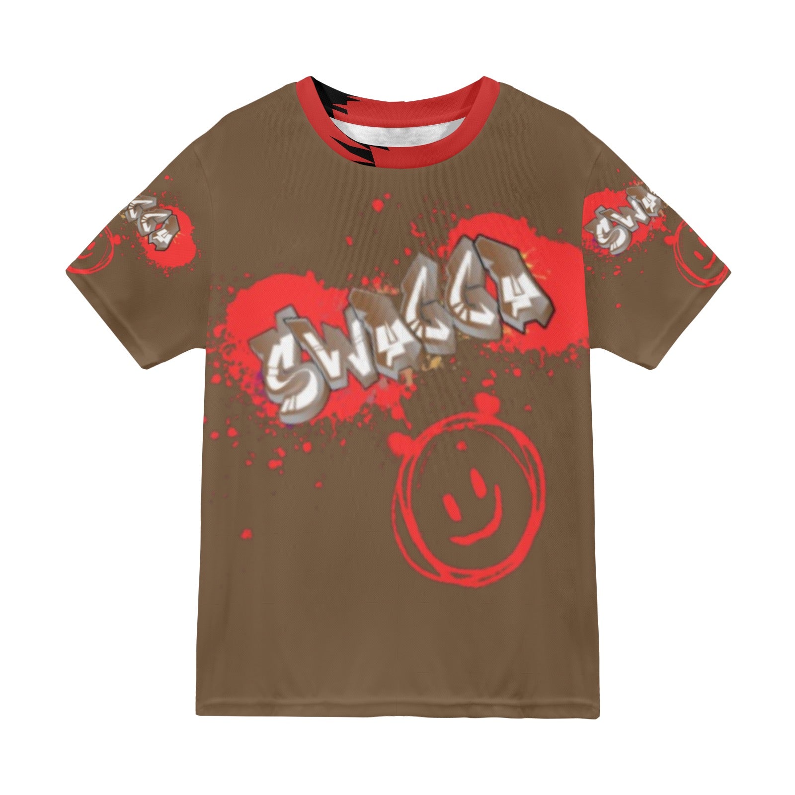 SWAGGA Splash Red Smiley Face New All Over Print T-shirt for Men (Model T45)