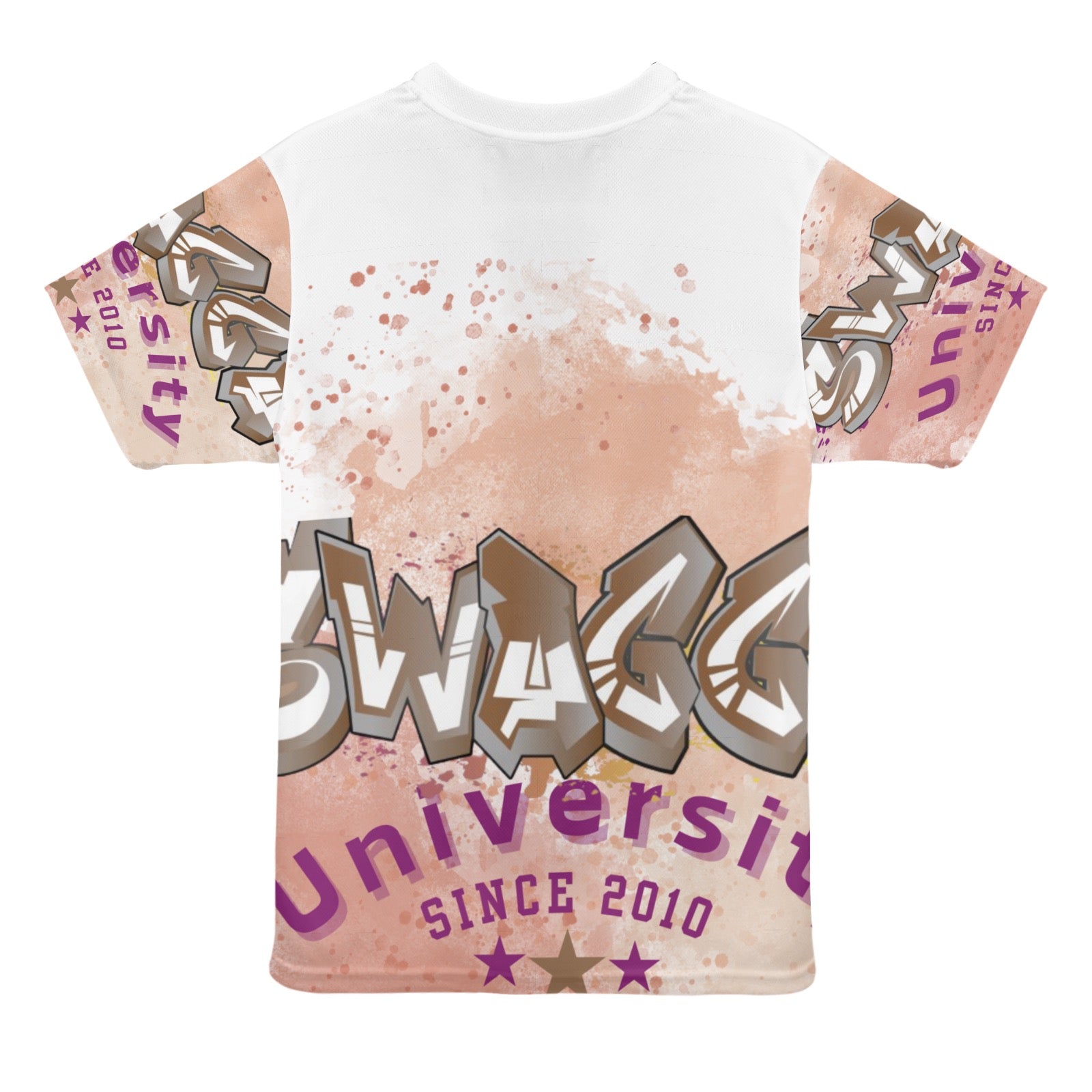 SWAGGA University Orange Classic Varsity T-shirt Design New All Over Print T-shirt for Women (Model T45)