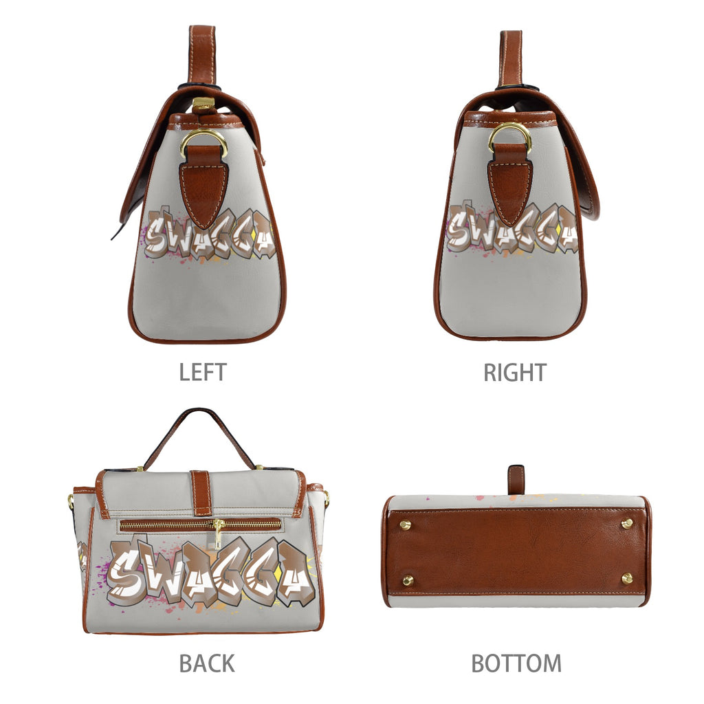 Gey SWAGGA SATCHEL Multi-Function Leather Satchel-Brown (Model 1739)