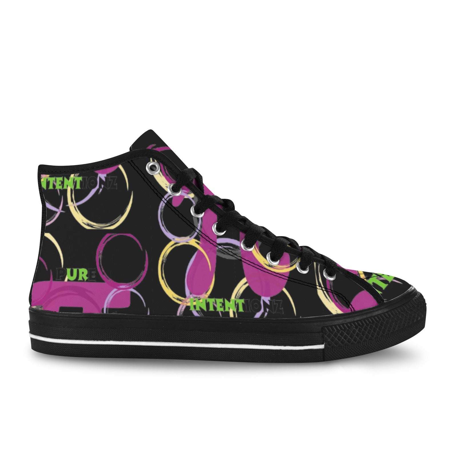 BLK Multi Circle UR INTENT Vancouver H Women's Canvas Shoes (1013-1)