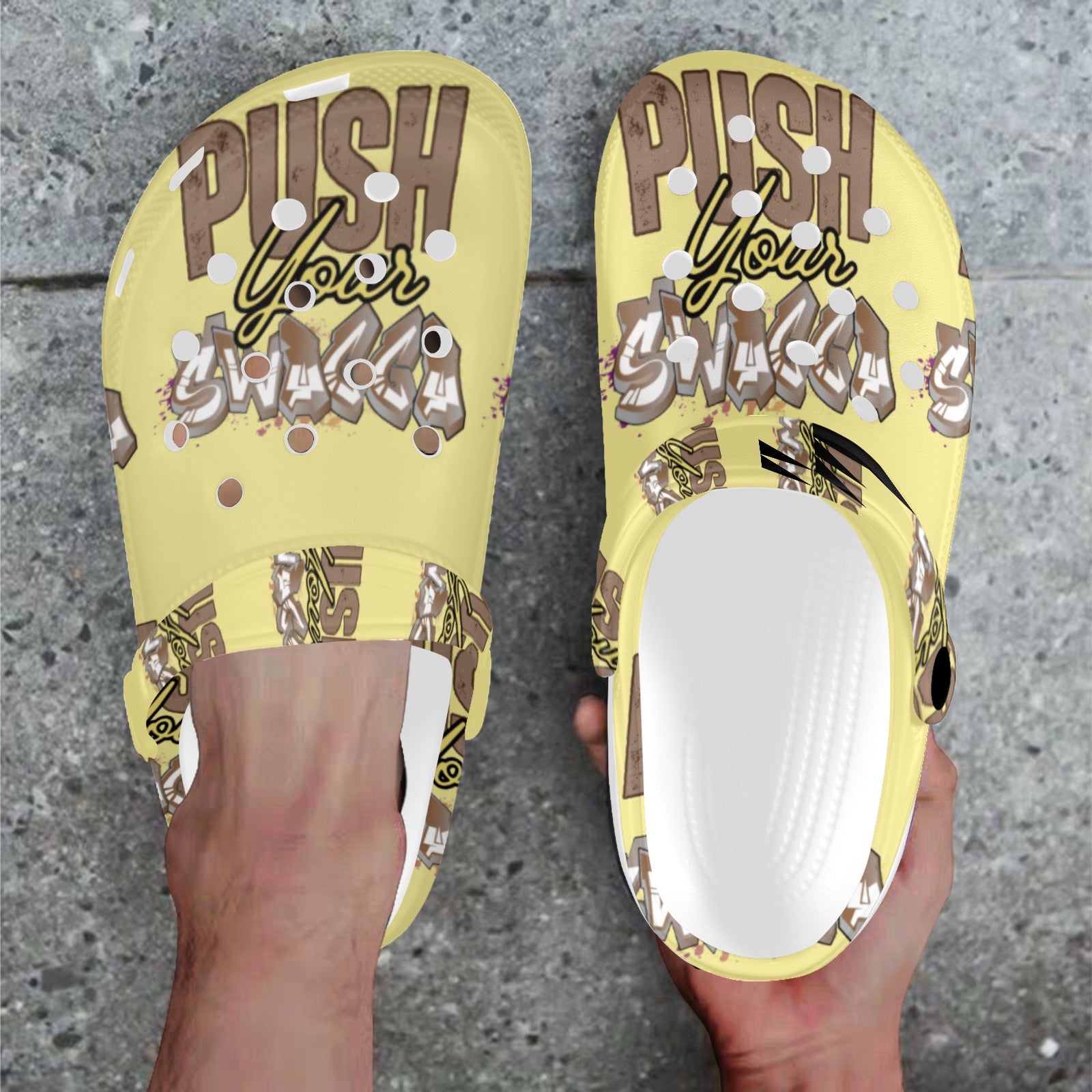 SWAGGA PUSH Custom Print Foam Clogs for Adults
