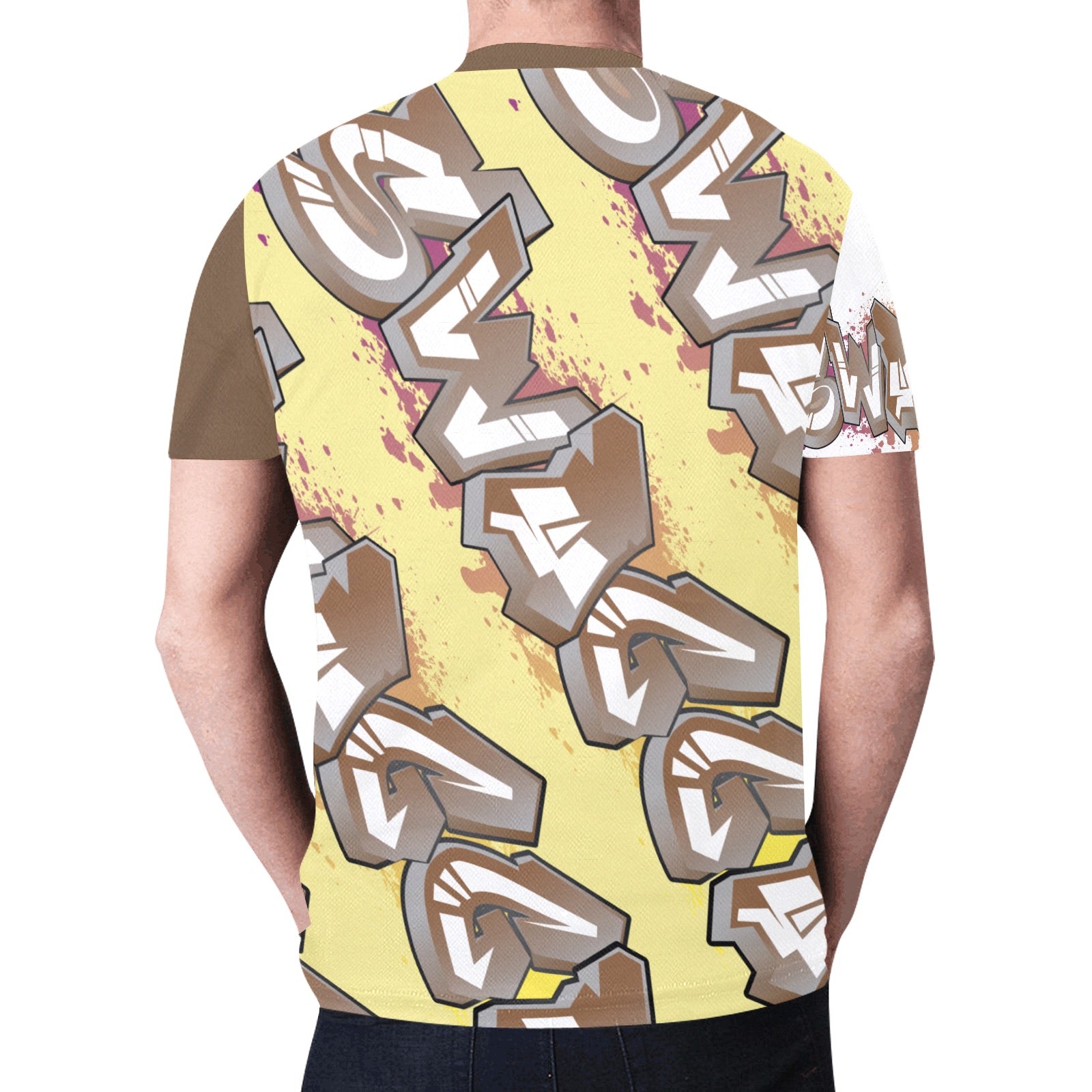 Final SWAGGA LOGO Banana and Brown mens New All Over Print T-shirt for Men (Model T45)