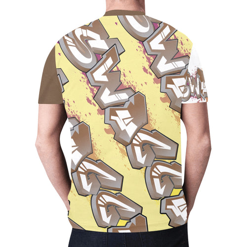 Final SWAGGA LOGO Banana and Brown mens New All Over Print T-shirt for Men (Model T45)
