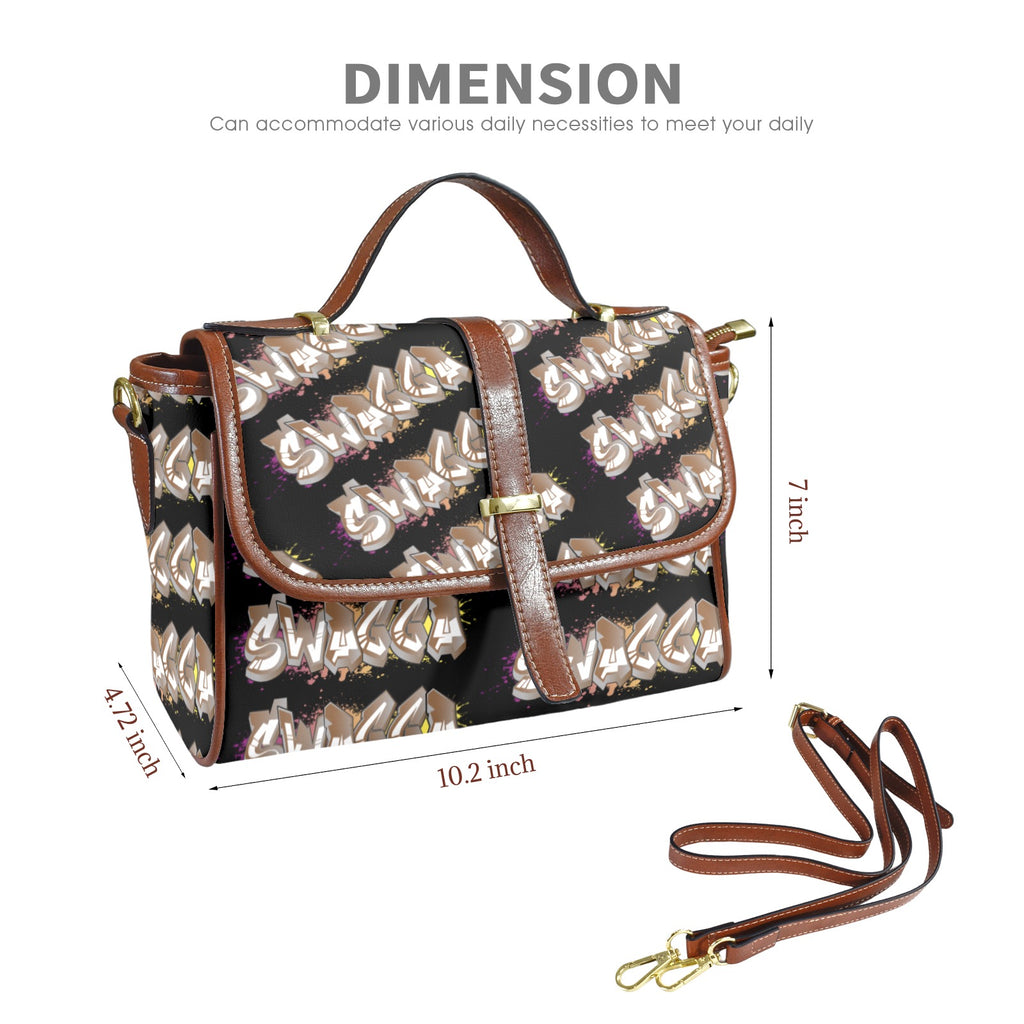 Blk SWAGGA Multi-Function Leather Satchel-Brown (Model 1739)