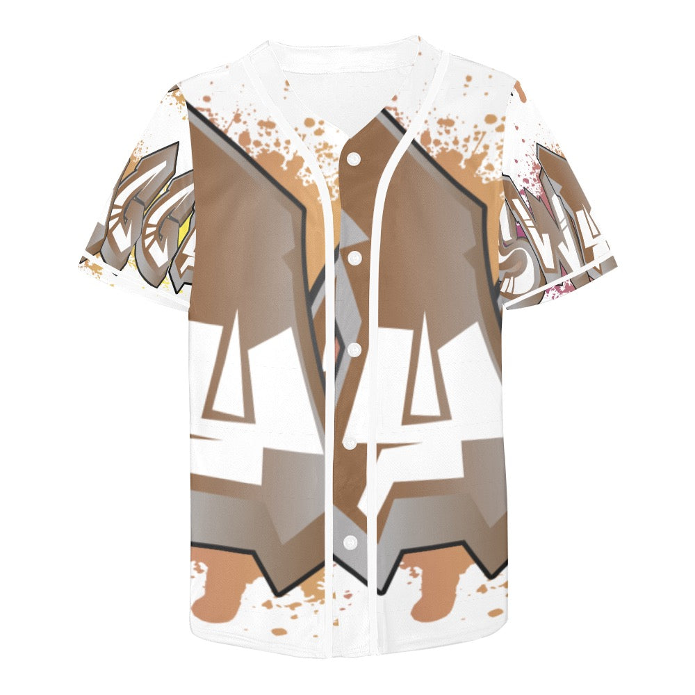 Final SWAGGA LOGO WHITE BASEBALL MENS All Over Print Baseball Jersey for Men (Model T50)