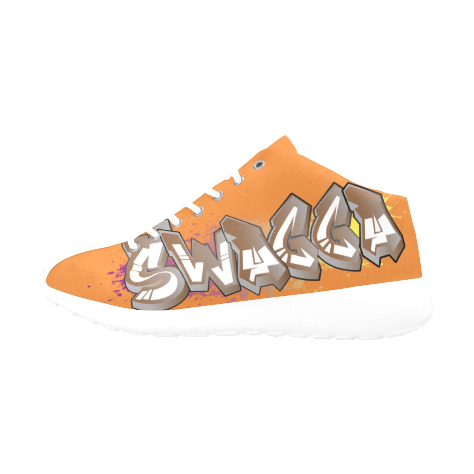 Final SWAGGA LOGO Orange Mens 3/4 Men's Basketball Training Shoes (Model 47502)