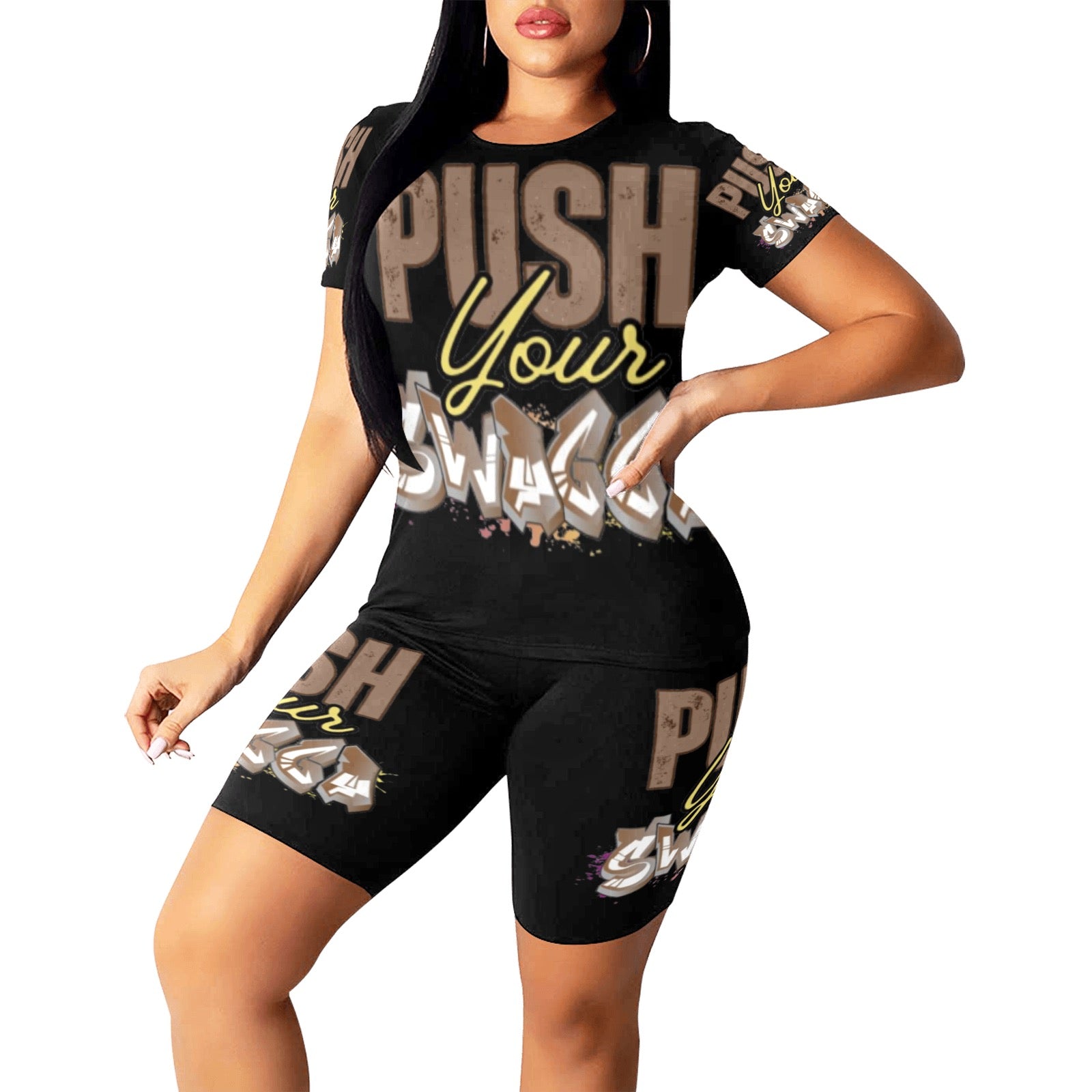 PUSH SWAGGA YOGA Women's Short Yoga Set