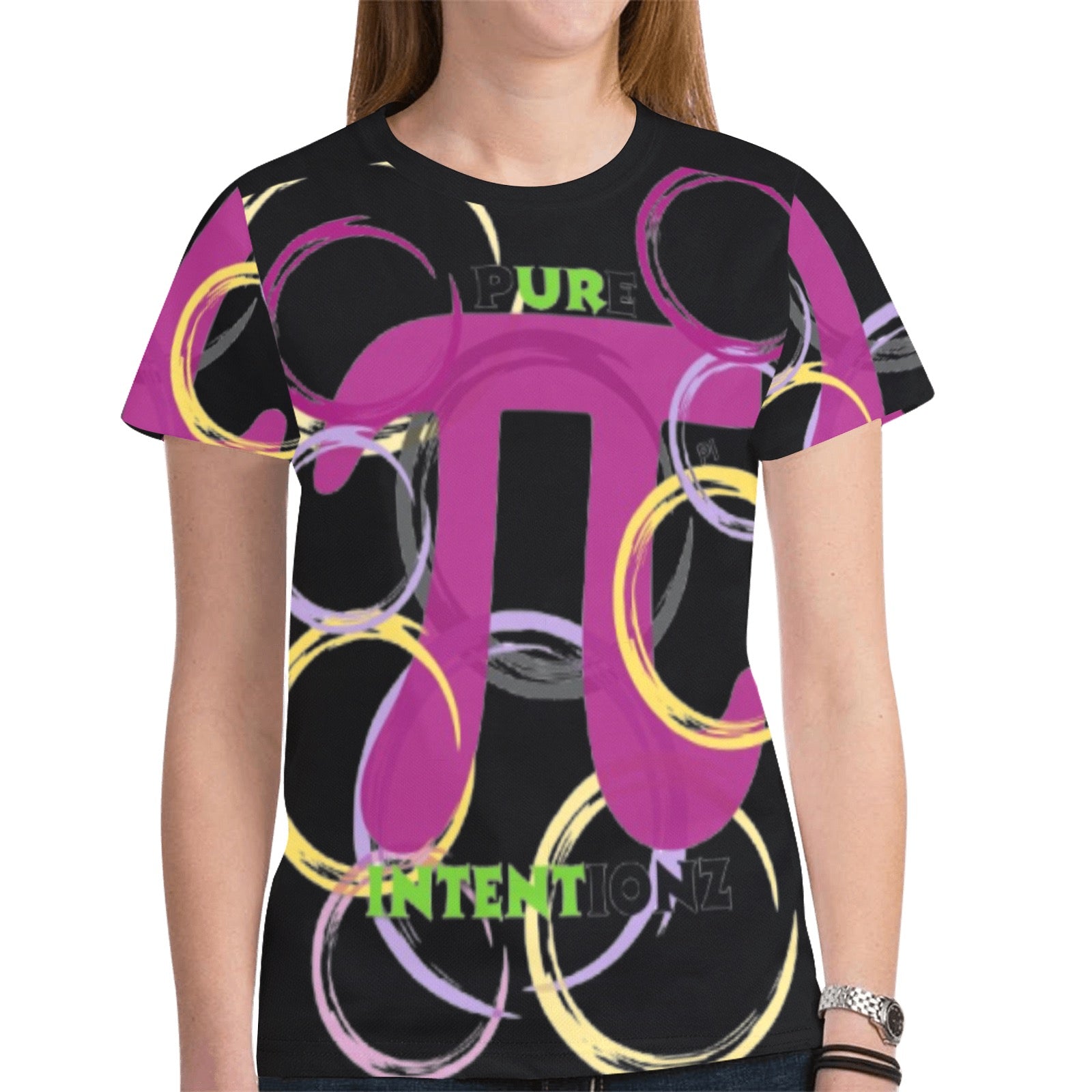 UR INTENT MultiCircles New All Over Print T-shirt for Women (Model T45)