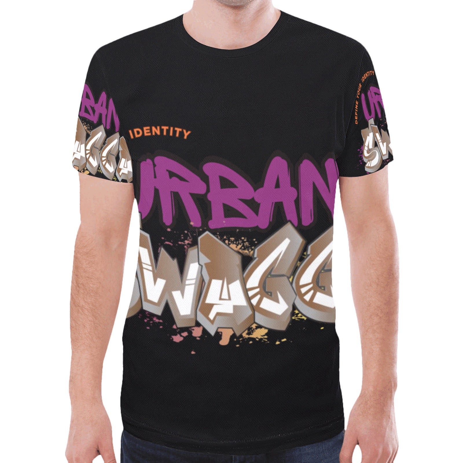 Urban SWAGGA BLK New All Over Print T-shirt for Men (Model T45)