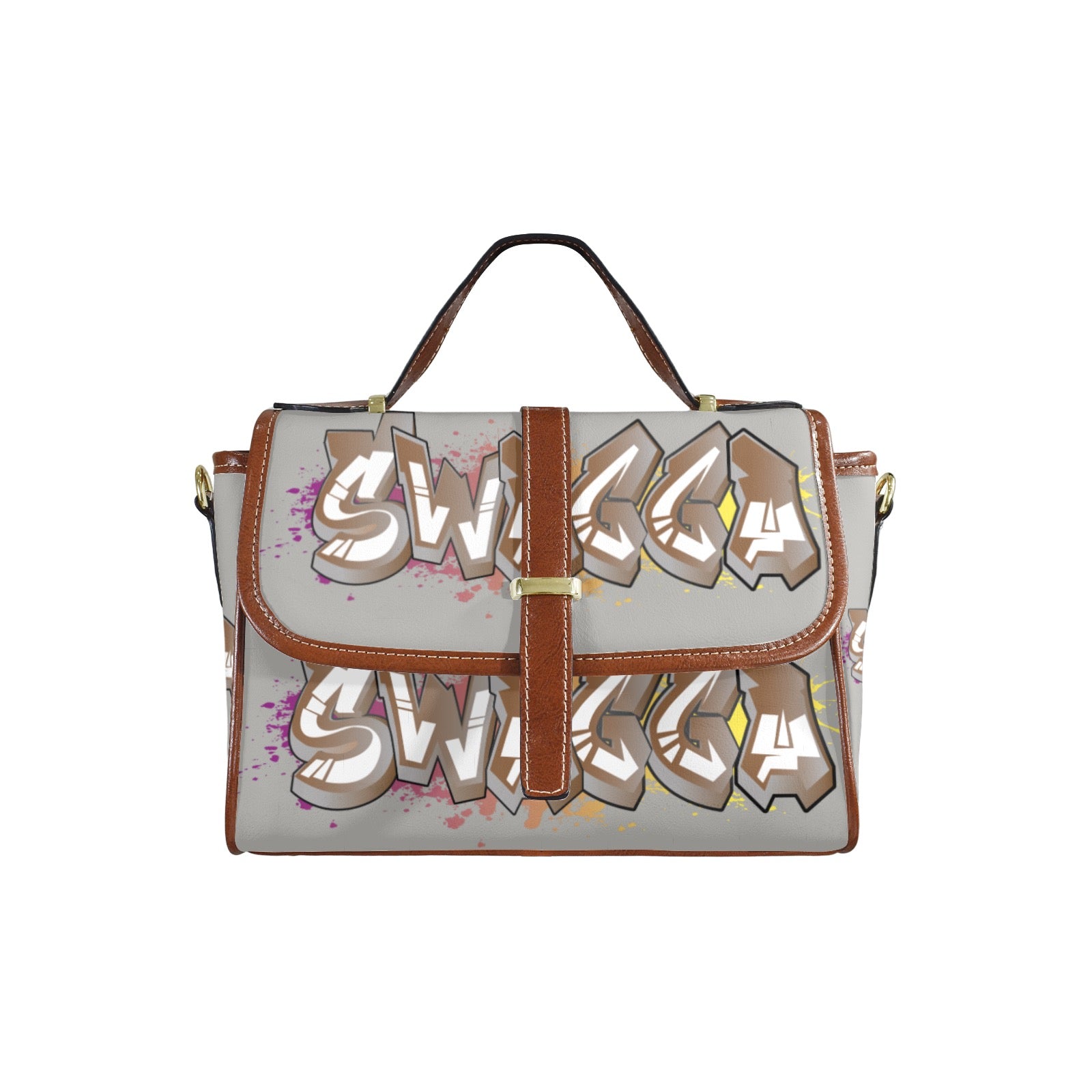 Gey SWAGGA SATCHEL Multi-Function Leather Satchel-Brown (Model 1739)