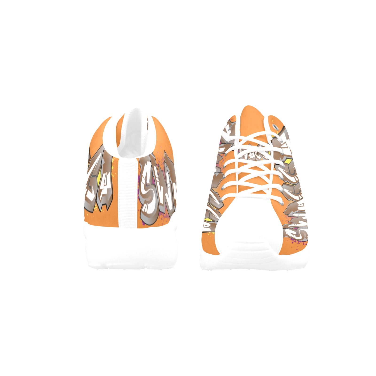 Final SWAGGA LOGO Orange Mens 3/4 Men's Basketball Training Shoes (Model 47502)