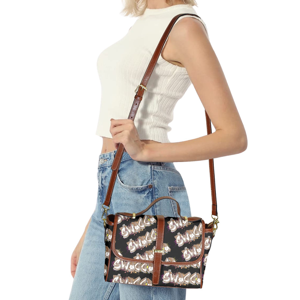 Blk SWAGGA Multi-Function Leather Satchel-Brown (Model 1739)