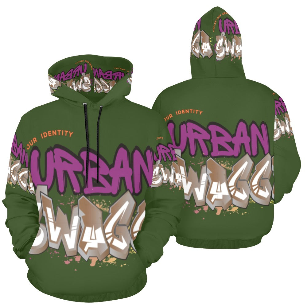 Urban SWAGGA OLIVE All Over Print Hoodie for Men (USA Size) (Model H13)