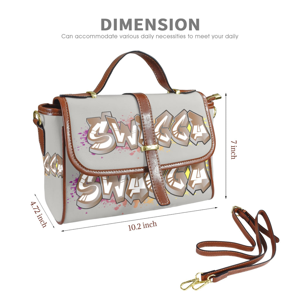 Gey SWAGGA SATCHEL Multi-Function Leather Satchel-Brown (Model 1739)