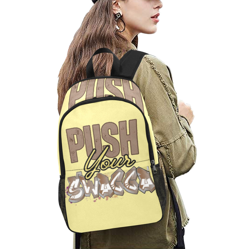 PUSH SWAGGA Fabric Backpack with Side Mesh Pockets (Model 1659)