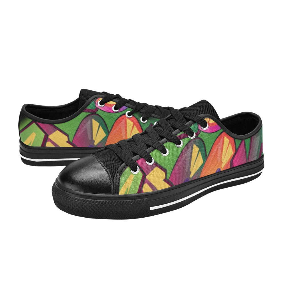 JUS  Groovi Lows BLK Women's Classic Canvas Shoes (Model 018)
